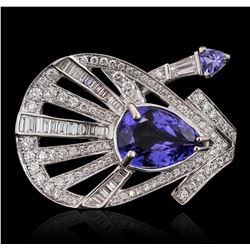 18KT White Gold 6.20ctw Tanzanite and Diamond Ring