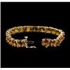 Image 3 : 14KT Yellow Gold 17.02ctw Orange Sapphire and Diamond Bracelet