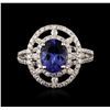 Image 1 : 14KT White Gold 1.76ct Tanzanite and Diamond Ring