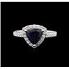 Image 1 : 14KT White Gold 1.64ct Synthetic Tanzanite and Diamond Ring