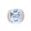 Image 1 : 14KT White Gold 22.00ct Aquamarine and Diamond Ring