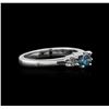 Image 2 : 14KT White Gold 0.71ctw Blue Diamond Ring