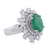 Image 2 : 14KT White Gold 3.81ct Emerald and Diamond Ring
