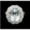 Image 1 : 14KT White Gold 4.83ct Aquamarine and Diamond Ring