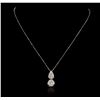 Image 1 : 14KT White Gold 0.10ctw Diamond Pendant With Chain