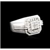 Image 2 : 14KT White Gold 0.88ctw Diamond Ring