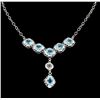 Image 1 : SILVER 15.18ct Blue Topaz and White Topaz Necklace