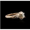 Image 2 : 14KT Rose Gold 1.48ctw Fancy Yellowish Green Diamond Ring