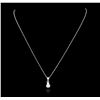 Image 2 : 14KT White Gold Diamond Pendant With Chain
