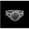 Image 1 : 1.23ctw Fancy Blue Diamond Ring - 14KT White Gold