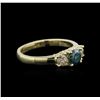 Image 2 : 14KT Yellow Gold 0.96ctw Blue Diamond Ring