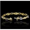 Image 3 : 14KT Yellow Gold 5.36ctw Tanzanite and Diamond Bracelet