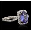 Image 2 : 18KT White Gold 1.79ct Tanzanite and Diamond Ring
