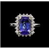 Image 1 : 2.66ct Tanzanite and Diamond Ring - 14KT White Gold