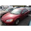 Image 1 : 2002 CHRYSLER SEBRING LX, 4 DOOR SEDAN, RED, VIN # 1C3EL46R92N148877