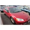 Image 2 : 2002 CHRYSLER SEBRING LX, 4 DOOR SEDAN, RED, VIN # 1C3EL46R92N148877