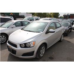 2012 CHEVROLET SONIC LT, 4 DOOR SEDAN, SILVER, VIN # 1G1JC5SH1C4198959