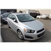 Image 2 : 2012 CHEVROLET SONIC LT, 4 DOOR SEDAN, SILVER, VIN # 1G1JC5SH1C4198959