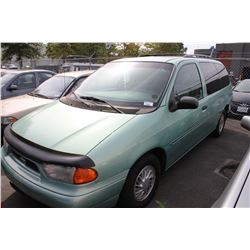 1998 FORD WINDSTAR GL, PASSANGER VAN, BLUE, VIN # 2FMDA5149WBA75845