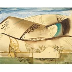 Bene Géza (1900-1960) Folyóparti lankák, 1951.
