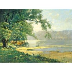 K. Spányi Béla (1852-1914) Árnyas folyópart, 1890.