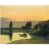 Image 1 : Mészöly Géza (1844-1887) Balatonparti alkonyat, 1886.