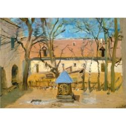 Mednyánszky László (1852-1919) Udvarrészlet kúttal, 1910 körül