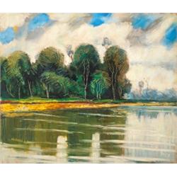 Molnár C. Pál (1894-1981) Vízparti tükrözodés, 1979.