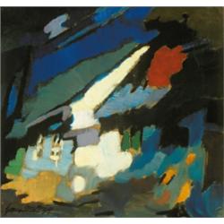 Nagy Oszkár (1883-1965) Nagybányai ház alkonyatkor, 1939.