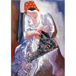 Kádár Béla (1877-1956) Szonyegfoltozó, 1937.
