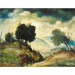 Rudnay Gyula (1878-1957) Dombos táj lovasokkal