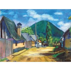 Pittner Olivér (1911-1971) Házak a Kereszthegy lábánál, 1937.