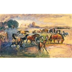 Kernstok Károly (1873-1940) Lovak a vízparton
