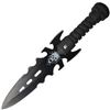 Image 1 : !NEW! Skull Throwers, Black ABS Handle, Black Plain w/Sheath UPC Code: 813768021251