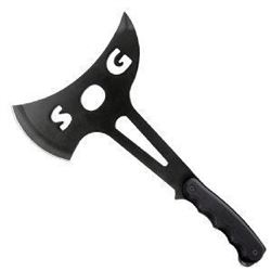 !NEW! Battle Ax, Black G10 Handle, Black Blade w/Sheath UPC Code: 729857990707