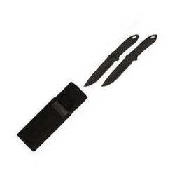 !NEW! Throwing Knives, 2, All Black, Nylon Sheath UPC Code: 766359755427