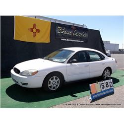 2005 FORD TAURUS ~ 112,313 MILES VIN: 1FAHP53205A171511, WHITE, SEDAN, FWD, V6, 3.0L, A/C COLD, FUEL