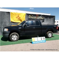 2006 FORD F-150 PICKUP ~ 135,915 MILES VIN: 1FTPX14V06KD82260, BLACK, 4WD, V8, 5.4L, AC COLD, FUEL 5