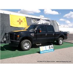 2008 FORD F-250 SUPER DUTY TRUCK ~ 164,271 MILES VIN: 1FTSW21R28EC99716, BLACK, 4WD, V8, 6.4L, AC CO