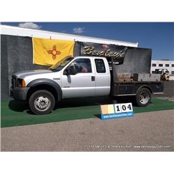 2006 FORD F-550 SUPER CAB TRUCK ~ 165,384 MILES VIN: 1FDAX57P66EB35314, SILVER/BLACK, EXTENDED CAB C