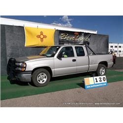 2004 CHEVROLET SILVERADO 1500 ~ 171,528 MILES VIN: 1GCEK19T14Z281097, SILVER, PICKUP, 4WD, V8, 5.3L,