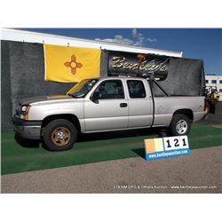 2004 CHEVROLET SILVERADO 1500 ~ 142,541 MILES VIN: 1GCEK19T34Z276810, SILVER, PICKUP, 4WD, V8, 5.3L,