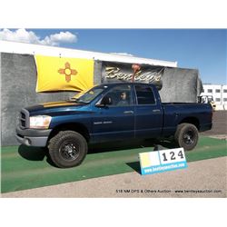 2006 DODGE RAM PICKUP 1500 ~ 119,662 MILES VIN: 1D7HU18P36J222989, BLUE, PICKUP, 4WD, V8, 4.7L,  5.7