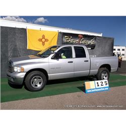 2005 DODGE RAM PICKUP 1500 ~ 116,818 MILES VIN: 1D7HU18P05J612351, SILVER, PICKUP, 4WD, V8, 4.7L, 1/
