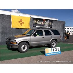2001 CHEVROLET BLAZER ~ 123,608 MILES VIN: 1GNDT13W01K201330, SILVER, SUV, 4WD, V6, 4.3L, EMPTY FUEL