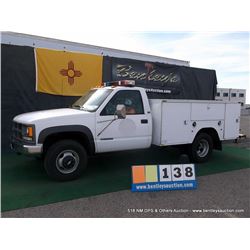 1997 CHEVROLET 3500 UTILITY TRUCK ~ 232,229 MILES VIN: 1GBJK34F5VF025516, WHITE, PICKUP, 4WD, V8, 6.