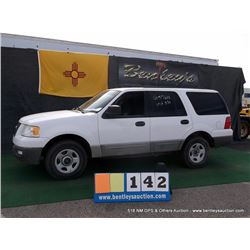 2004 FORD EXPEDITION ~ 144,010 MILES VIN: 1FMPU15L54LA72579, WHITE, SUV, RWD, V8, 5.4L, 1/2 FUEL, A/