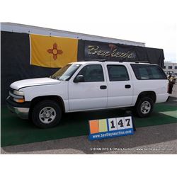 2002 CHEVROLET SUBURBAN ~ 116,302 MILES VIN: 1GNFK16Z22J237058, WHITE, SUV, 4WD, V8, 5.3L, 3/4 FUEL,