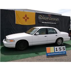 1998 FORD CROWN VICTORIA ~ 138,219 MILES VIN: 2FAFP73W8WX182111, WHITE, SEDAN, RWD, V8, 4.6L, 1/4 FU