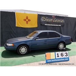1993 NISSAN MAXIMA ~ 132,285 MILES VIN: JN1HJ01F2PT092579, BLUE, SEDAN, FWD, V6, 3.0L, 1/2 FUEL, A/C